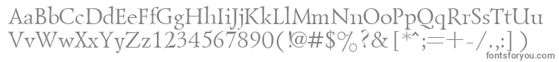 Goudiold-fontti – harmaat kirjasimet valkoisella taustalla