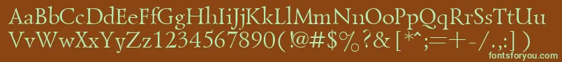 Goudiold Font – Green Fonts on Brown Background