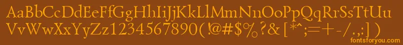 Goudiold Font – Orange Fonts on Brown Background