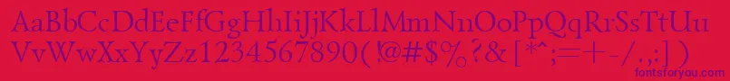 Goudiold Font – Purple Fonts on Red Background