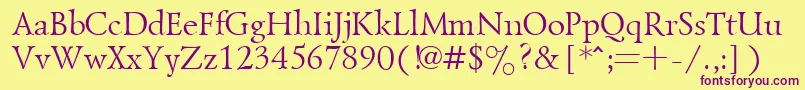 Goudiold Font – Purple Fonts on Yellow Background