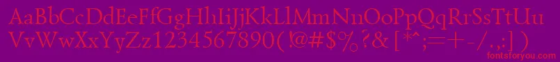 Goudiold Font – Red Fonts on Purple Background