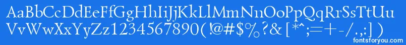 フォントGoudiold – 青い背景に白い文字