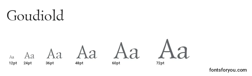 Goudiold Font Sizes
