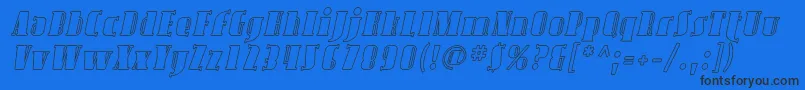 AvondaleOutlineItalic Font – Black Fonts on Blue Background