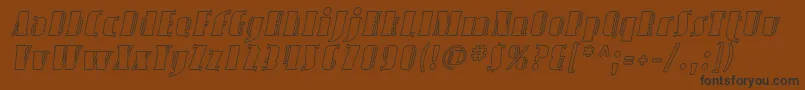 フォントAvondaleOutlineItalic – 黒い文字が茶色の背景にあります