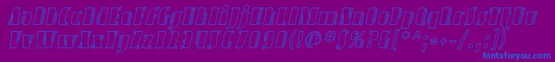 AvondaleOutlineItalic Font – Blue Fonts on Purple Background