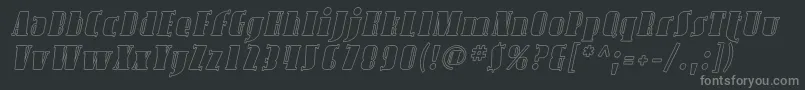 フォントAvondaleOutlineItalic – 黒い背景に灰色の文字