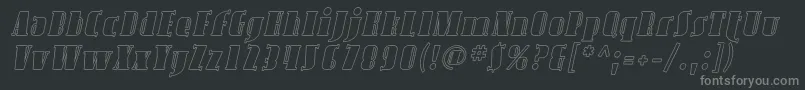 Czcionka AvondaleOutlineItalic – szare czcionki na czarnym tle