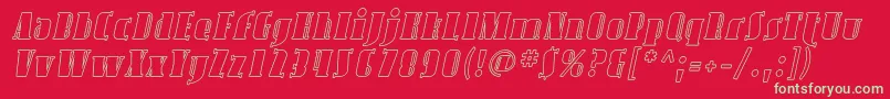 AvondaleOutlineItalic Font – Green Fonts on Red Background