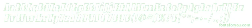 AvondaleOutlineItalic-Schriftart – Grüne Schriften auf weißem Hintergrund