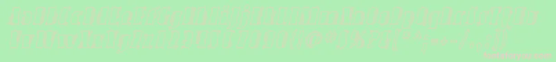 フォントAvondaleOutlineItalic – 緑の背景にピンクのフォント