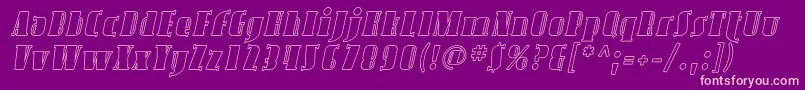 AvondaleOutlineItalic-Schriftart – Rosa Schriften auf violettem Hintergrund