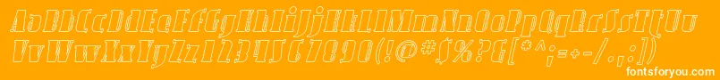 AvondaleOutlineItalic Font – White Fonts on Orange Background