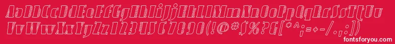 AvondaleOutlineItalic Font – White Fonts on Red Background