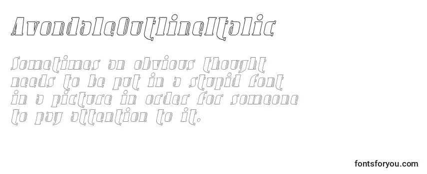 AvondaleOutlineItalic Font