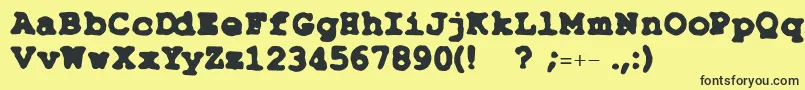 Fonte TypeSimple – fontes pretas em um fundo amarelo