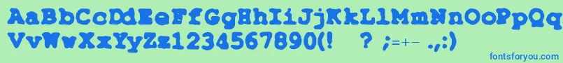 TypeSimple Font – Blue Fonts on Green Background