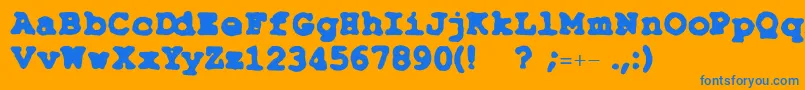 TypeSimple Font – Blue Fonts on Orange Background