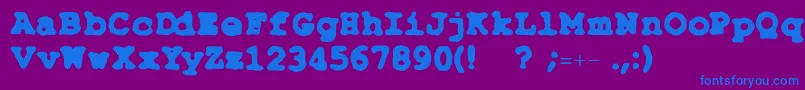 TypeSimple Font – Blue Fonts on Purple Background