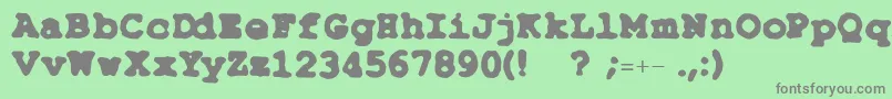 フォントTypeSimple – 緑の背景に灰色の文字