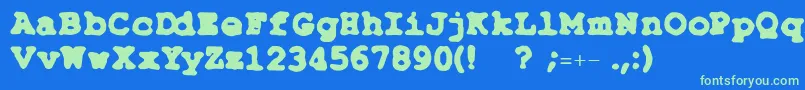 Fonte TypeSimple – fontes verdes em um fundo azul