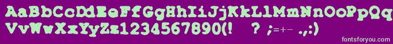 TypeSimple-fontti – vihreät fontit violetilla taustalla