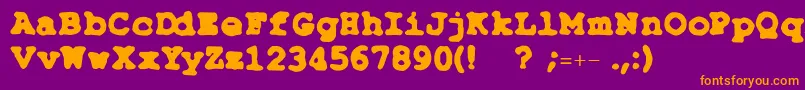 TypeSimple-fontti – oranssit fontit violetilla taustalla