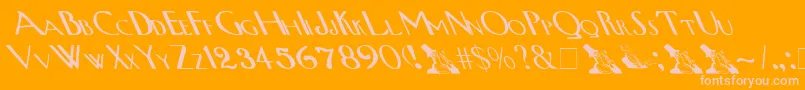 Uppwestextremeleftis Font – Pink Fonts on Orange Background