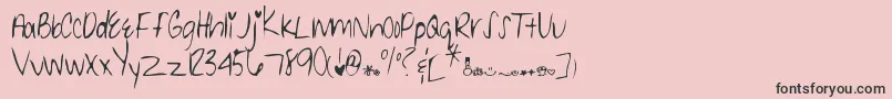 MtfCindy Font – Black Fonts on Pink Background