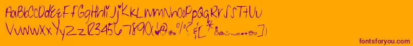MtfCindy Font – Purple Fonts on Orange Background