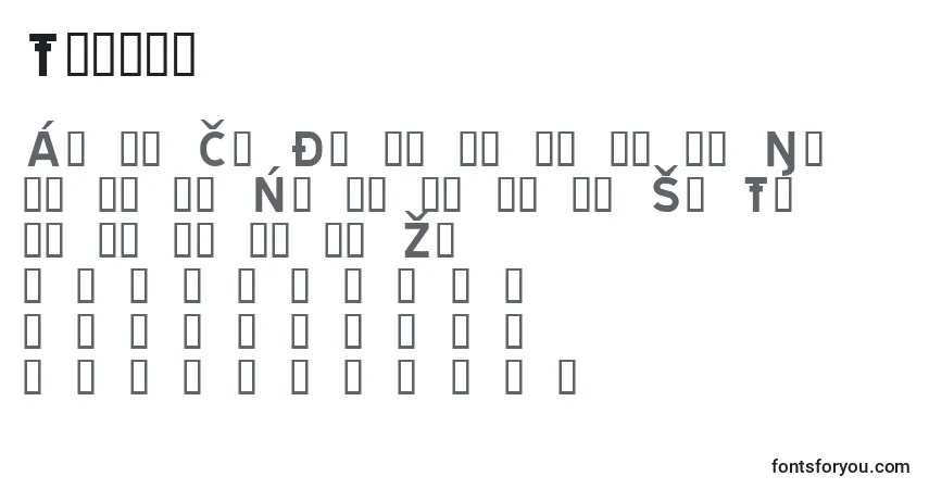 Czcionka Traten – alfabet, cyfry, specjalne znaki