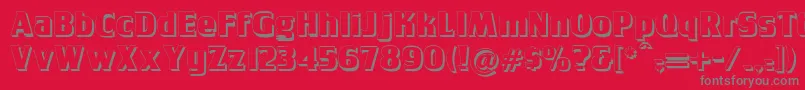 フォントTobago Poster Shadow – 赤い背景に灰色の文字