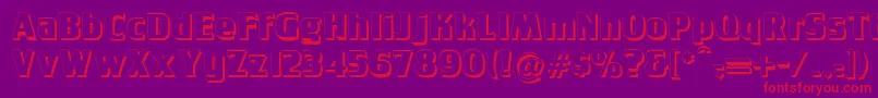 Tobago Poster Shadow Font – Red Fonts on Purple Background