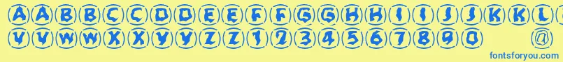 Zone23Dreamtime923 Font – Blue Fonts on Yellow Background