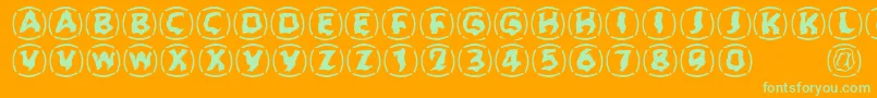 Zone23Dreamtime923 Font – Green Fonts on Orange Background