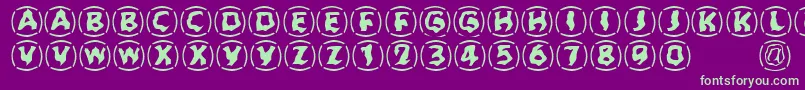 Zone23Dreamtime923 Font – Green Fonts on Purple Background