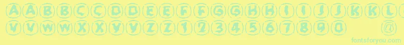 Zone23Dreamtime923 Font – Green Fonts on Yellow Background