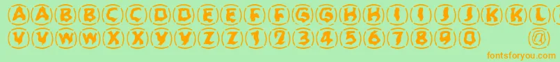 Zone23Dreamtime923 Font – Orange Fonts on Green Background