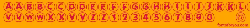 Zone23Dreamtime923 Font – Red Fonts on Orange Background