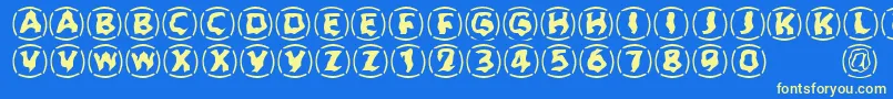 Zone23Dreamtime923 Font – Yellow Fonts on Blue Background