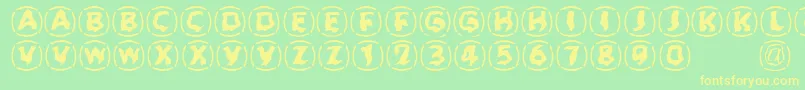 Zone23Dreamtime923 Font – Yellow Fonts on Green Background