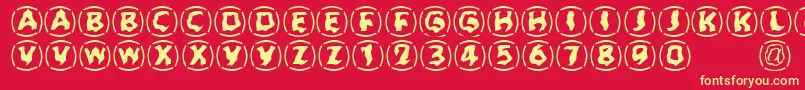 Zone23Dreamtime923 Font – Yellow Fonts on Red Background