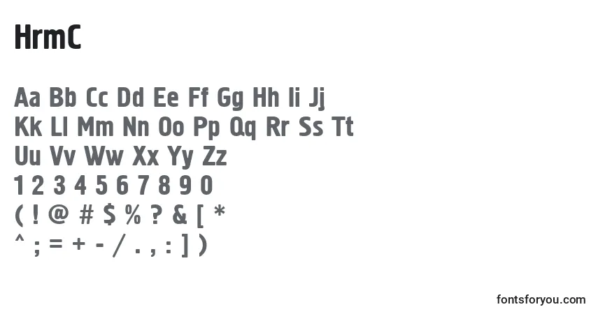 Schriftart HrmC – Alphabet, Zahlen, spezielle Symbole