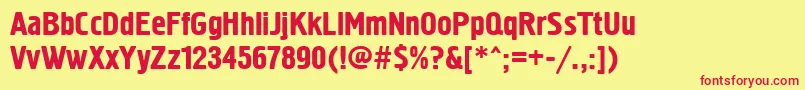 HrmC Font – Red Fonts on Yellow Background