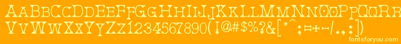 Deborah Font – Yellow Fonts on Orange Background