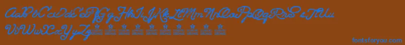 Landscapelandpersonaluse Font – Blue Fonts on Brown Background