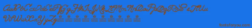 Landscapelandpersonaluse Font – Brown Fonts on Blue Background