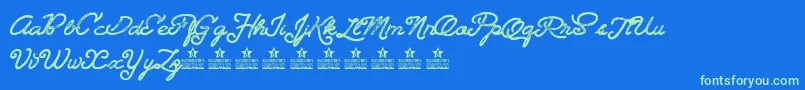Landscapelandpersonaluse Font – Green Fonts on Blue Background