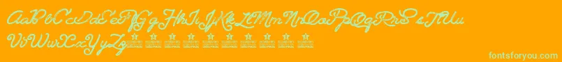 Landscapelandpersonaluse Font – Green Fonts on Orange Background